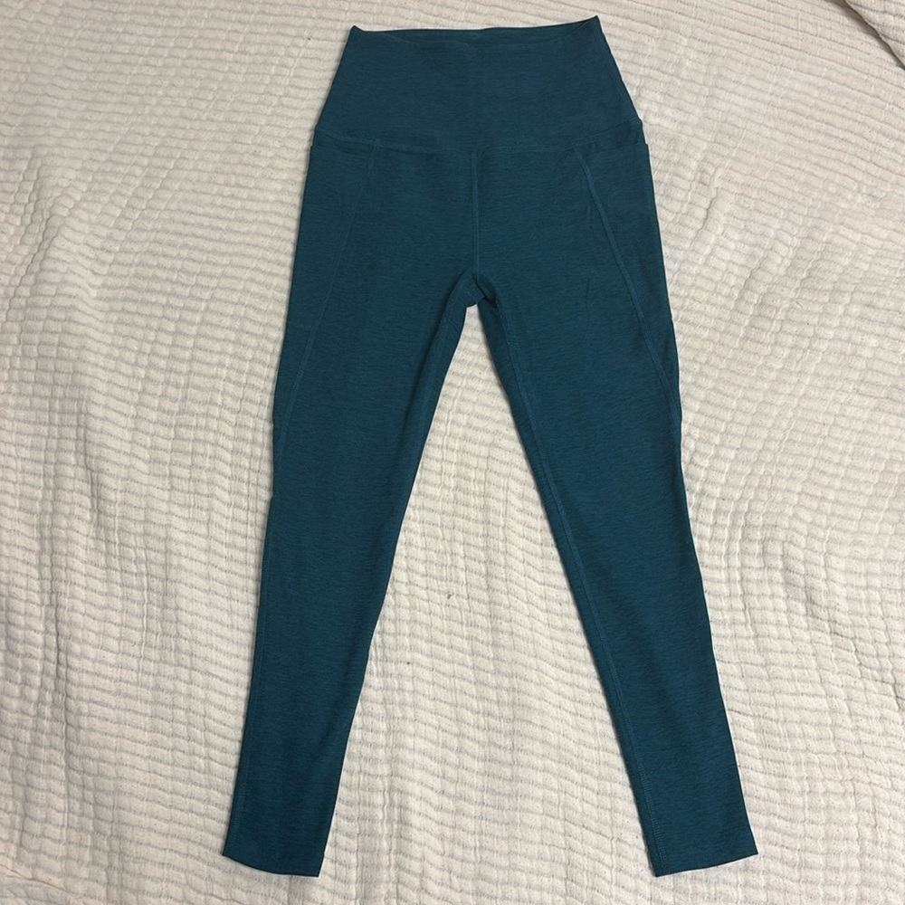 Beyond Yoga Spacedye Equipped Pocket Midi Legging Blue Green Heather Medium